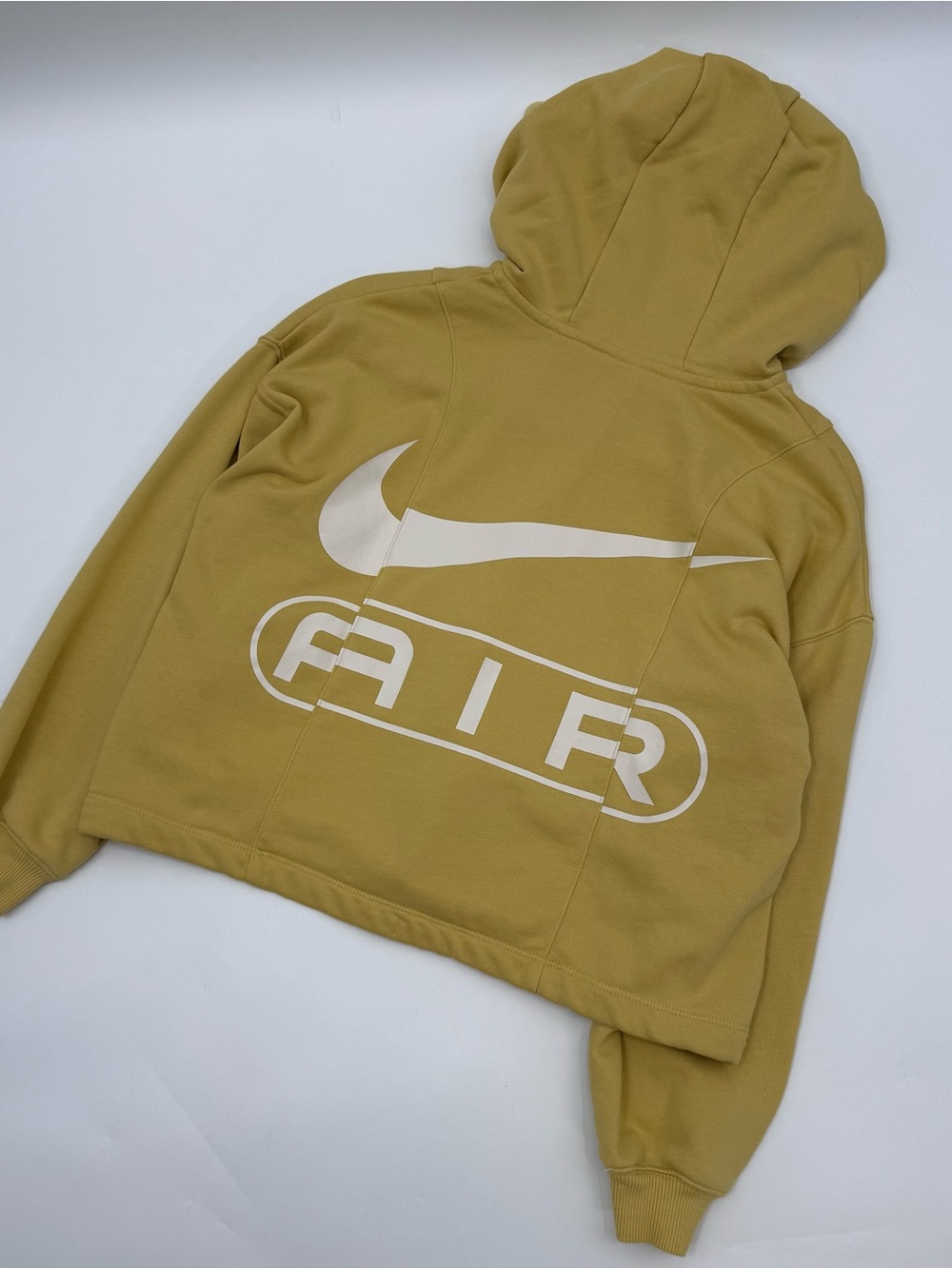 Nike Olive Green Hoodie with White Swoosh and AIR Graphic